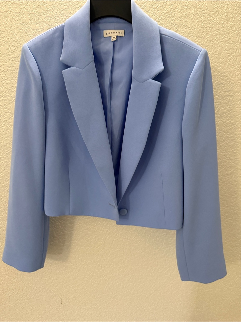 Gianni Bini Periwinkle Blue Cropped Blazer & Trouser Suit Set Women's 12